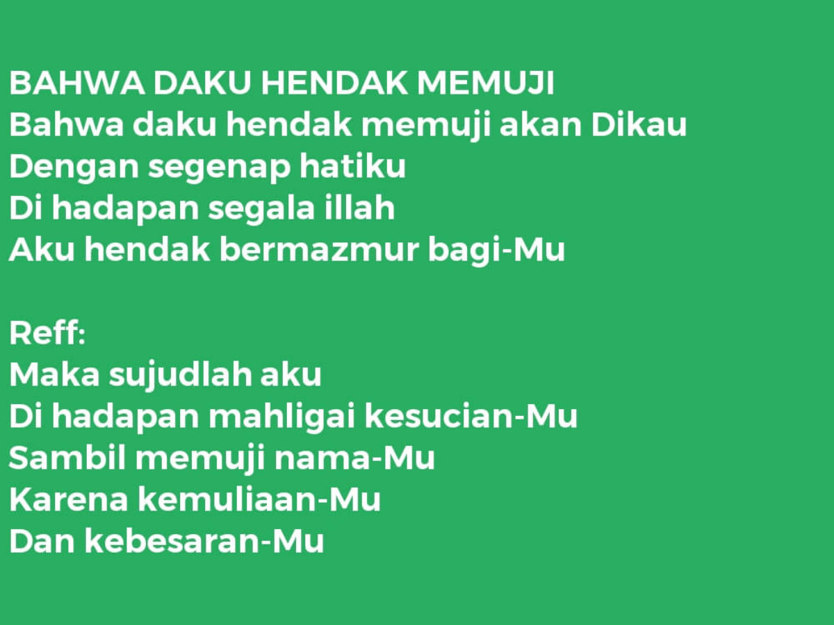 Bahwa Daku Hendak Memuji Lirik Lagu Kristen