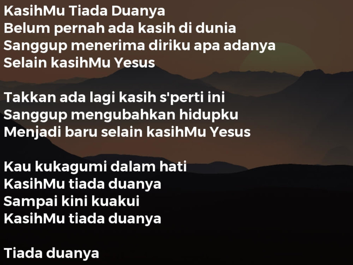 Kasihmu Tiada Duanya Lirik Lagu Kristen