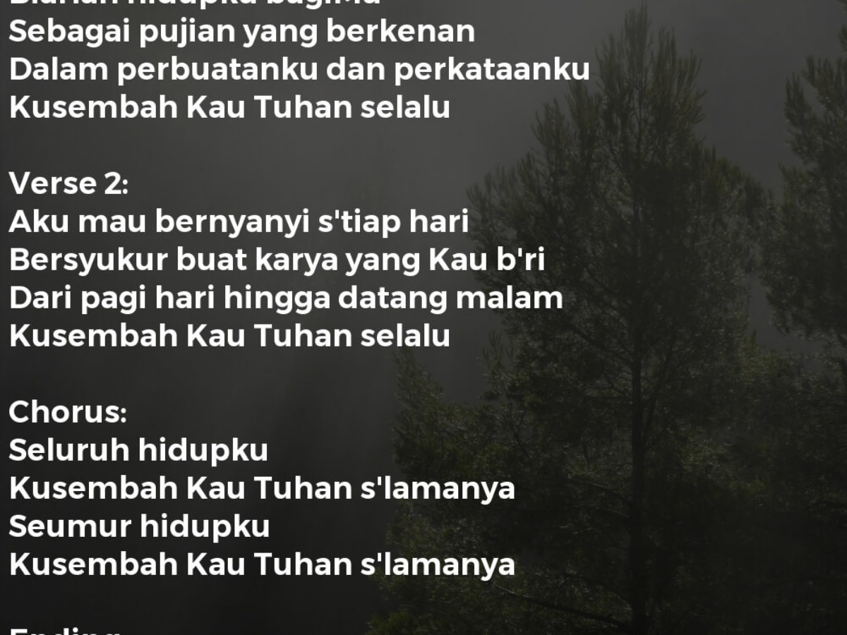 Kusembah Kau Tuhan Lirik Lagu Kristen