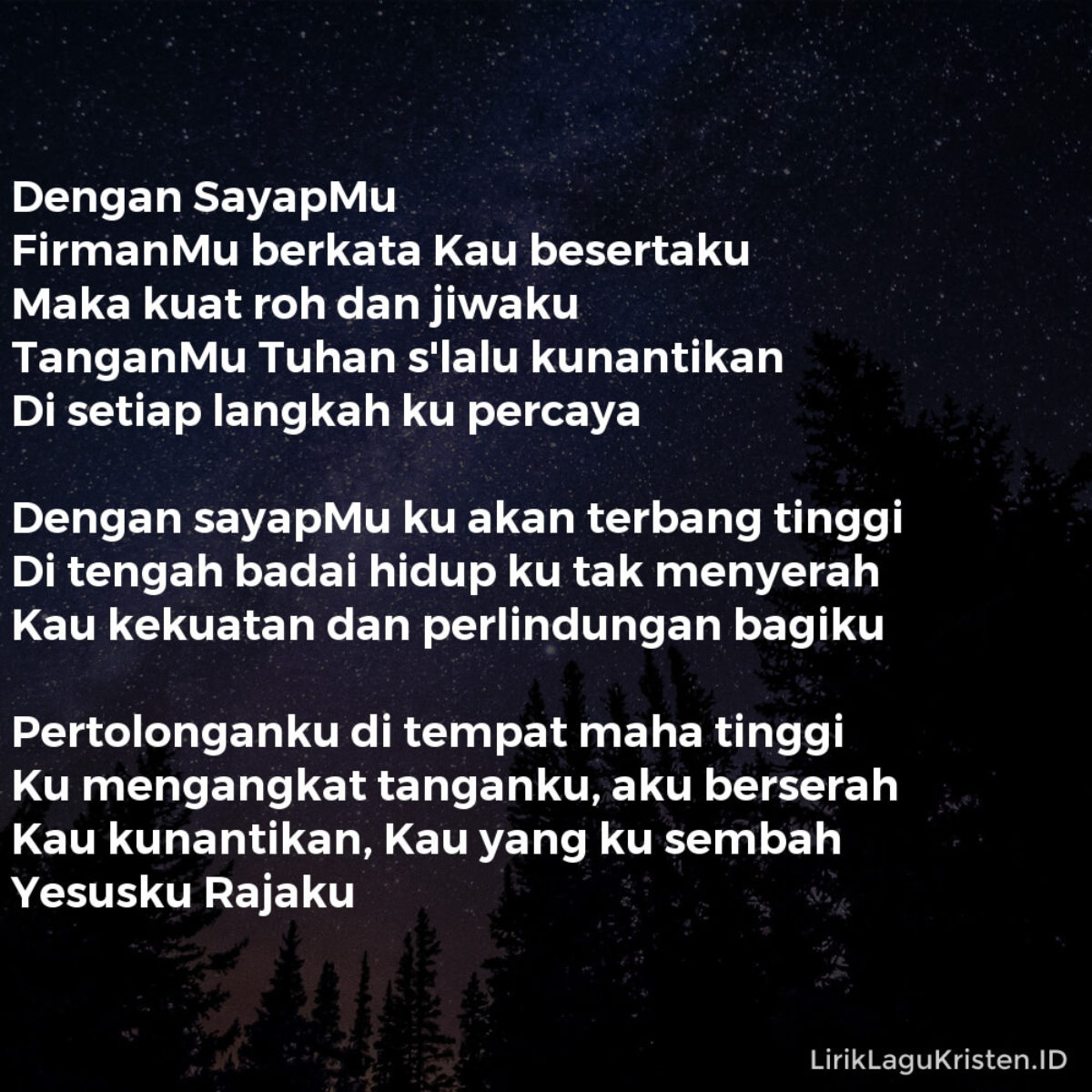 Dengan Sayapmu Lirik Lagu Kristen