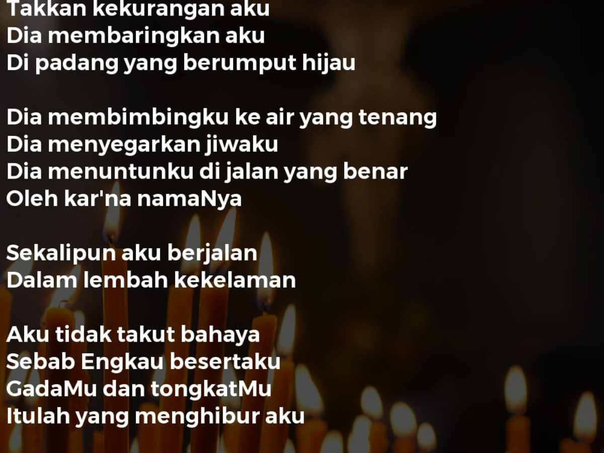 Tuhan Adalah Gembalaku Lirik Lagu Kristen