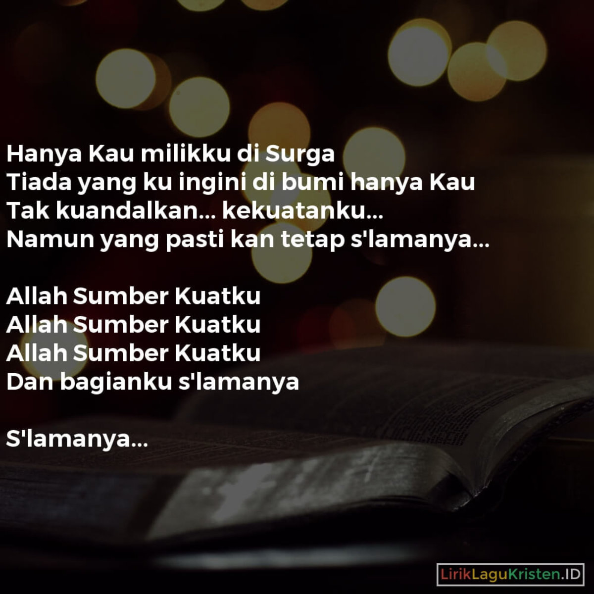 Allah Sumber Kuatku Lirik Lagu Kristen