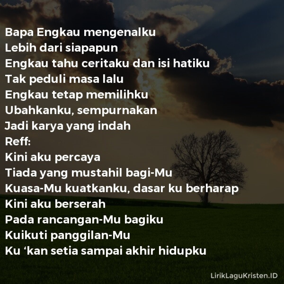 Sampai Akhir Hidupku Lirik Lagu Kristen